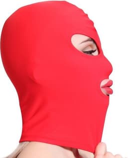 Banoch - Mask/3 hole Red - Spandex Masker - BDSM - Rood — thumbnail 4