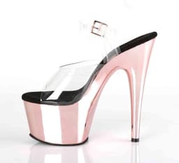 Pleaser - ADORE-708 Sandaal met enkelband, Paaldans schoenen - Paaldans schoenen - 42 Shoes - Zwart/Roze — thumbnail 3
