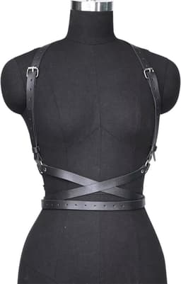 Sexy BDSM Harnas Tuigje met Riempjes - Kunstleder Bondage Lingerie - Verstelbaar Zwart - Erotisch Riem voor Mannen en Vrouwen - Sex Toys — thumbnail 2