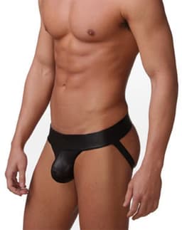 Heren Latex Look String – Open Achterkant Design – Sexy Ondergoed voor Mannen – Erotisch Lingerie - Maat M — thumbnail 3
