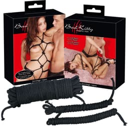 Bad Kitty – Bondage Touwen Set van 3 Gevlochten Varianten voor de Creatieve Geest – Zwart — thumbnail 2