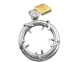 Nooitmeersaai - Kuisheidkooi met hangslotje - Metaal - Zilver - 45mm