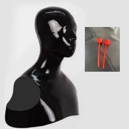 Latex Fetisj harnas Masker met Neusbuizen - tot Schouders - Extreme BDSM - Knevel — thumbnail 3
