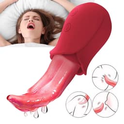 Tong Vibrator - Likende Tong Vibrator - Uzzy M.F - Clitoris Zuiger - Dildo Vibrator - Likkende Tong - Bef Vibrator - Clitoris Stimulator - Sex Toys voor vrouwen - 10 standen - Siliconen - Voor hem - Voor haar — thumbnail 1