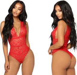 Knaak Bodystocking - Erotische Lingerie - Rood - Verleidelijke Open Details - One Size - Sexy Look — thumbnail 1