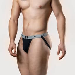 MM Sports The Original Swimmer/Jogger Jockstrap 1 inch Black - MAAT XL - Heren Ondergoed - Jockstrap voor Man - Mannen Jock — thumbnail 5