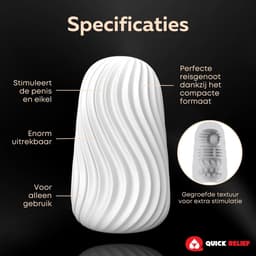 Quick Relief Egg Stroker™ - Masturbator ei - Pocket Pussy - Aftrek Eitje - Sex Toy voor Mannen - Wit — thumbnail 4