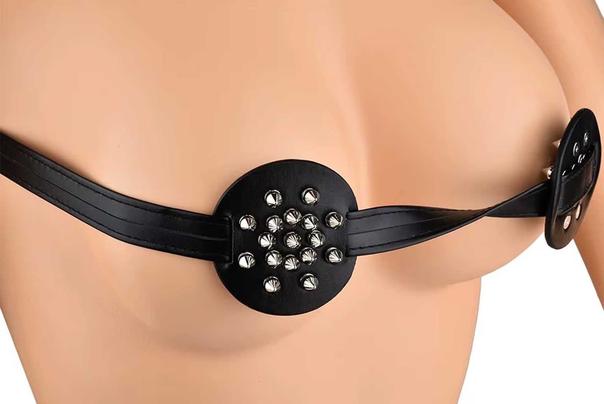 BDSM Tepel bondage - Spikes - Tepelklem - Verstelbaar - Leder - Crush — afbeelding 1