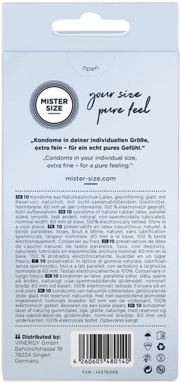 MISTER SIZE 60 Ultra Dunne XL condooms 10 pack (verkrijgbaar in 7 maten) — thumbnail 7