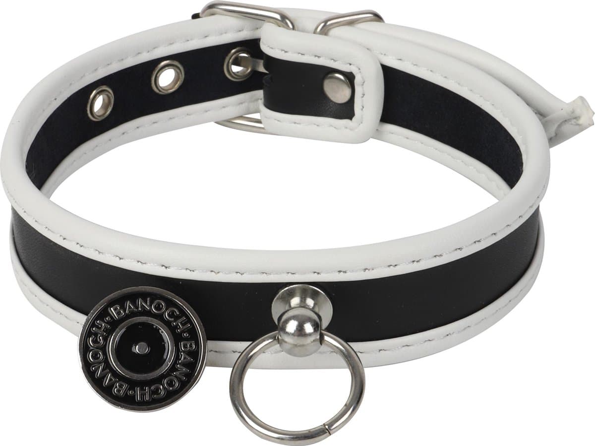 Banoch - Collar of O White - wit pu leer - halsband bdsm — afbeelding 1