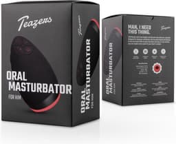 Teazers - Orale Masturbator - Masturbator - Oplaadbaar - Waterbasis - Sex Toys voor Mannen - Masturbator voor Man - Masturbators - Masturbator voor Mannen Elektrisch - Rood/Zwart — thumbnail 4
