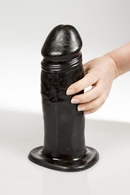 Dark Crystal XXL Dildo 23 x 8,5 cm - zwart — thumbnail 2