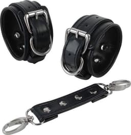 Banoch | enkelboeien van pu leer | zwart / zilver| bondage — thumbnail 16