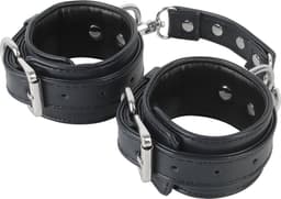 Banoch | handboeien van pu leer | blauw - zwart / zilver | bondage — thumbnail 15