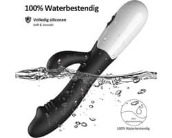 Erodit® Tarzan dildo vibrator -Bunny Vibrator-Geribbelde eikel stimulatie clitoris- g-spot - Anaal vibrators voor mannen- vibrators voor vrouwen -Zwart, 19,5 cm- incl batterij- Sex toys- Erotiek- Seksspeeltjes voor koppels