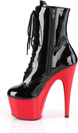 Pleaser - ADORE1020 Plateau Laarzen, Paaldans schoenen - Paaldans schoenen - 44 Shoes - Zwart/Rood — thumbnail 3