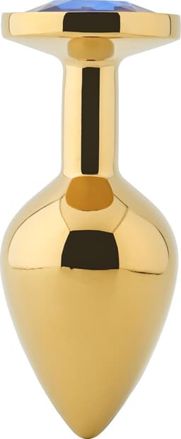 Banoch | Buttplug Aurora blue gold Small - gouden Metalen buttplug - Diamant steen - blauw — thumbnail 4