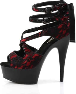 Pleaser - DELIGHT-678LC Hoge hakken - US 13 - 44 Shoes - Rood/Zwart — thumbnail 3