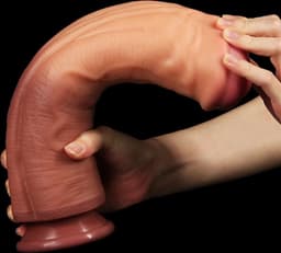 Lovetoy - XXL Dildo - Dual layered Platinum Silicone Cock - 30 cm lang en modder vet — thumbnail 8