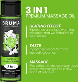 BRUMA - PREMIUM MASSAGE HOT OIL WATERMELON 3 IN 1 - 100 ML | EROTIC MASSAGE — thumbnail 3