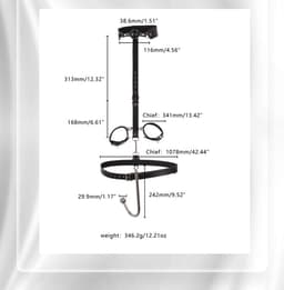 Benji - 3-delige bondage met Anale haak - Handboeien Halsband - BDSM – SM – Seksspeeltjes – bondage set – Sex toys – Anaal haak — thumbnail 4