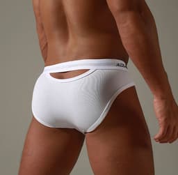 Erotische heren slip soft deluxe - Extra open kruis functie - String voor mannen - Wit - Sexy heren ondergoed - BDSM - Seks — thumbnail 2