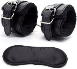 Jumada's - SM Bondage Sex Oogmasker: Erotische Lederen Masqueradespeeltjes voor Volwassenen met Handboeien, Blinddoek en Zwarte Oogmaskers — thumbnail 1