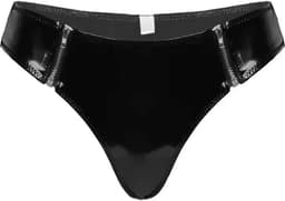 Afritsbare lederen slip vrouwen - Wetlook - Fetisj - BDSM string - Erotisch ondergoed - Seks - Sexy — thumbnail 4