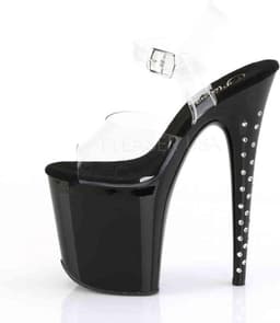 Pleaser - FLAMINGO-808G Sandaal met enkelband, Paaldans schoenen - Paaldans schoenen - 37 Shoes - Roze/Transparant — thumbnail 4