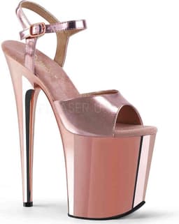 Pleaser - FLAMINGO-809 Sandaal met enkelband, Paaldans schoenen - Paaldans schoenen - 36 Shoes - Roze/Goudkleurig — thumbnail 1