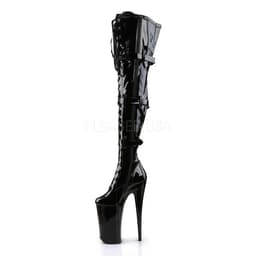 Pleaser - BEYOND-3028 Plateau Overknee Laarzen - Paaldans schoenen - 35 Shoes - Zwart — thumbnail 3