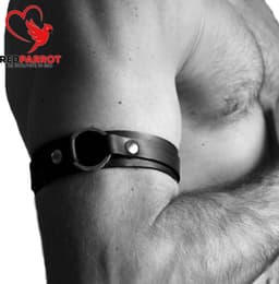 Leder bovenarm armband - BDSM - Leer - Verstelbaar - One size — thumbnail 2