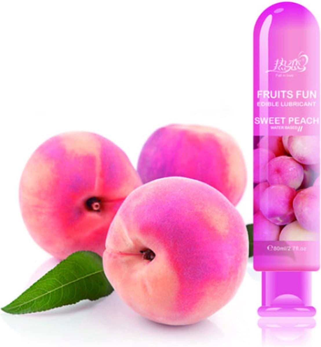 EnjoyXXX - Glijmiddel - Perzik - Peach - smaak en geur - Waterbasis - Eetbaar - Anaal - Puur genot - 80 ml - Massage olie — afbeelding 1