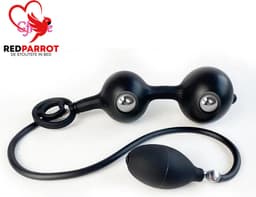 Dubbele opblaasbare buttplug - Magnetisch vibrerend - Inclusief penisring — thumbnail 3