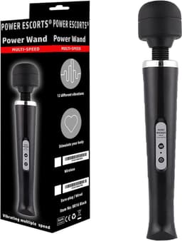 Power Escorts Power Wand Massager - 32 cm - Stroomkabel - Zwart — thumbnail 1