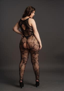 Criss Cross Neck Bodystocking - Plus Size — thumbnail 8
