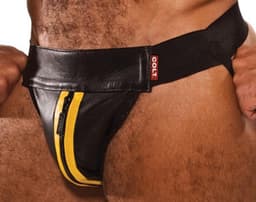 Colt Leather Zip Jock - Yellow | maat S — thumbnail 1