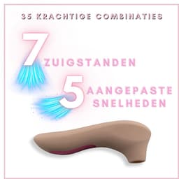 SlipperyHeights® Sisa - Clitoris Satisfy - Tepel Stimulatie - 7 Krachtige Zuigstanden - Siliconen Sex Toy voor Vrouwen - Zakformaat - Luchtdruk Vibrator - Crème — thumbnail 12