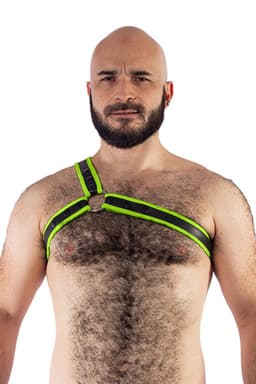 Mister b neoprene triangle harness black neon green — thumbnail 1