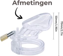 Intenz® Kuisheidskooi - Transparant - Chastity Cage - Small - Peniskooi - Sex Toys voor Koppels - Inclusief Slotje — thumbnail 4