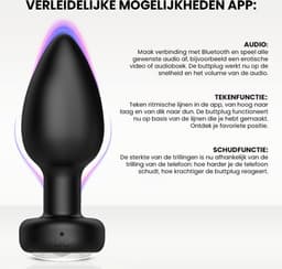 LoveVlijt - Vibrerende Buttplug met App - Wereldwijd Bereik - Sex Toys voor Koppels, Mannen en Vrouwen - Op Afstand te Besturen - Anaal Dildo - Waterdicht - Anaal Vibrator - Buttplug - Anale Speeltjes - Inclusief Bullet Vibrator - Intense Orgasmes — thumbnail 8