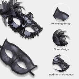 2 Pak Venetiaanse Maskers - Voor vrouwen en mannen - Halloween Carnaval Party Kostuum — thumbnail 4