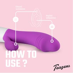 Teazers - Tarzanbocht Vibrator - Rabbit Vibrator - Vibrators voor Vrouwen - Sex Toys voor Vrouwen - Vibrators - G-Spot Vibrator - Clitoris Stimulator - Paars — thumbnail 3