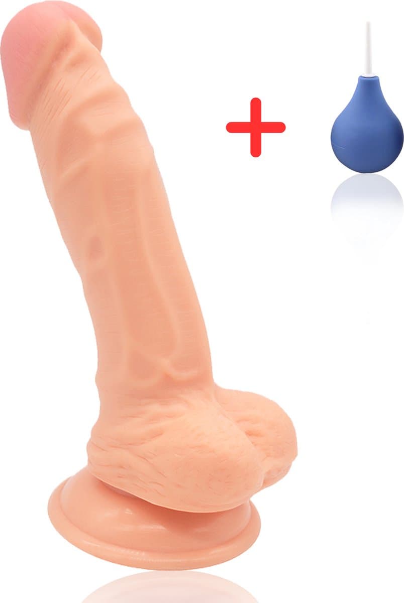 Intenz® Dildo met Zuignap + Gratis Cleaning Bulb - Sex toys voor vrouwen en mannen - 18cm — afbeelding 1