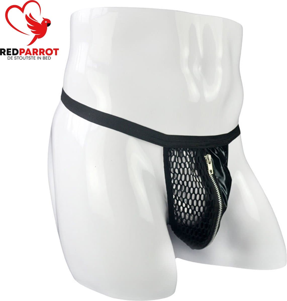 Micro string heren - Erotisch ondergoed - BDSM - Open kruis - Zwart - One size — afbeelding 1