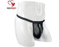 Micro string heren - Erotisch ondergoed - BDSM - Open kruis - Zwart - One size