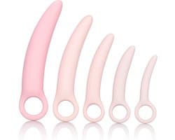Siliconen dilatorset - 5 Stimulatoren - dildo - roze - Vaginal Dilators - Pink Silicone -