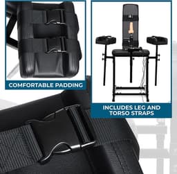 XR Brands MS Obedience Chair met Sex Machine seksmeubel - Zwart — thumbnail 14
