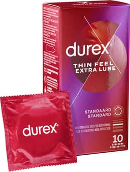 Durex - Condooms - Thin Feel - Extra Lube - 2x 10 stuks — thumbnail 2