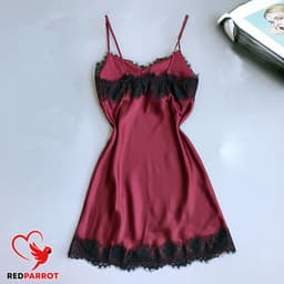 Satijnen mouwloze Nachtjurk Deluxe + Bijpassende slip - Sexy Jurk - Korte nachtjapon — thumbnail 5
